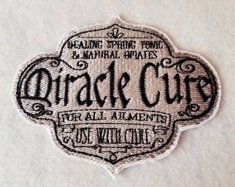 Miracle Cure Patch: Embroidered Apothecary Applique - Made in USA