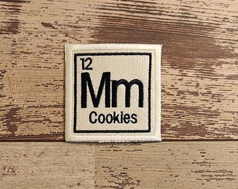 Periodic Cookies Patch, Iron on Patch, Sew On Patch, Embroidery, Patch, Applique, Collectable, Made In USA, Handmade, Peridic patch, Cookies