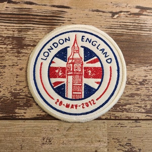 London England Passport Stamp, Iron on Patch, Sew On Patch, Embroidery, Patch, Applique, Collectable, Made In USA, Handmade, London, Stamp