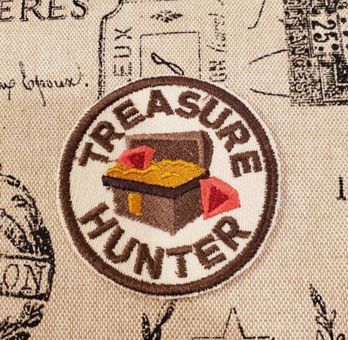 Treasure Hunter Iron on Patch Sew on Patch Embroidery Etsy