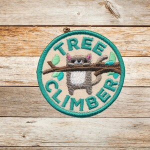 Tree Climber  Adventure Badge/Patch: Embroidered Applique, Iron On/Sew On, Made in USA