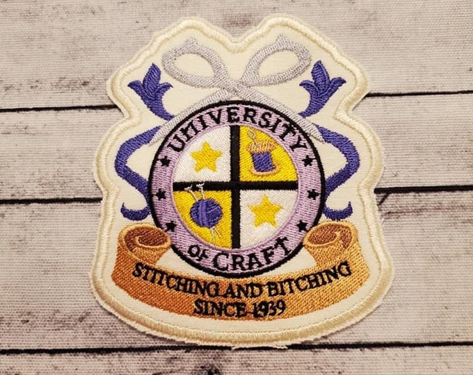 University Of Craft Embroidered Patch: Iron On/Sew On Applique