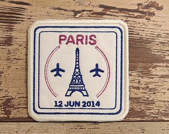 Passport Stamp France , Iron on Patch, Sew On Patch, Embroidery, Patch, Applique, Collectable, Made In USA, Handmade, French, France Stamp