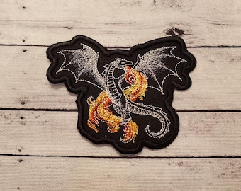 Dragon Midnight Magic Embroidered Patch - Iron On/Sew On - USA Made
