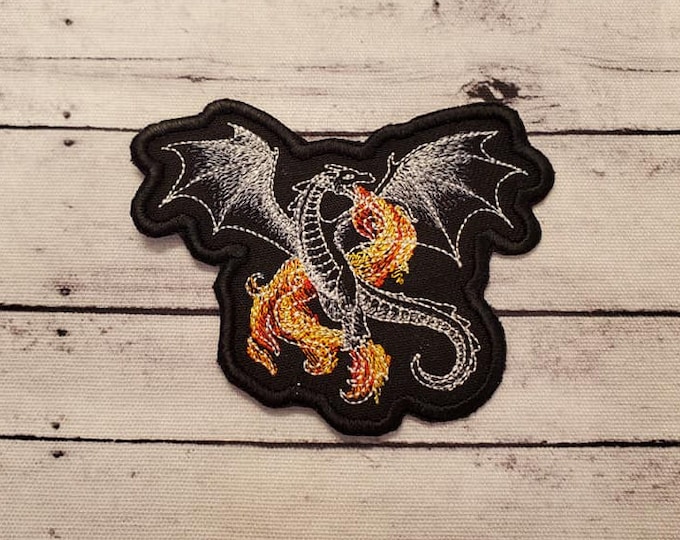 Dragon Midnight Magic Embroidered Patch - Iron On/Sew On - USA Made