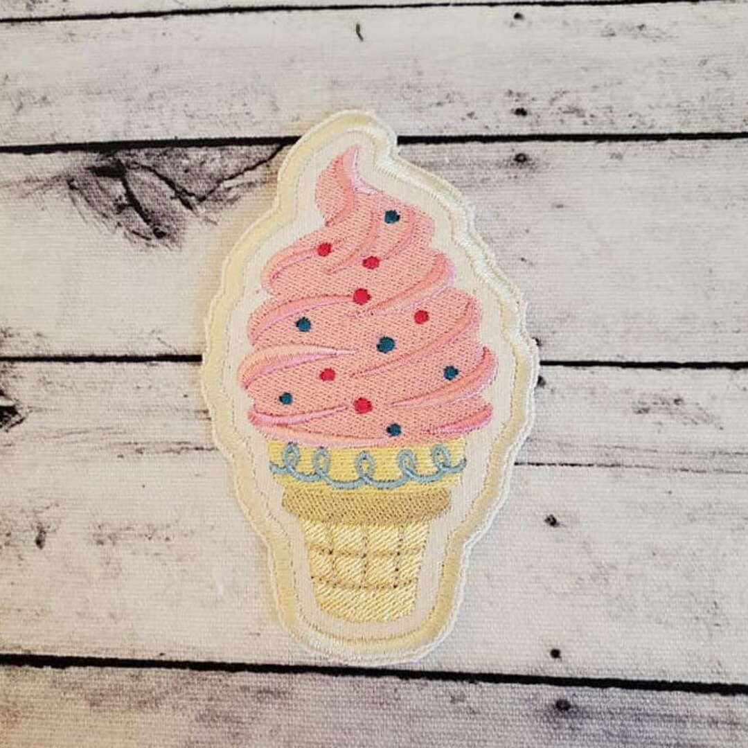 Ice Cream Cone Iron on Patch Sew on Patch Embroidery Etsy