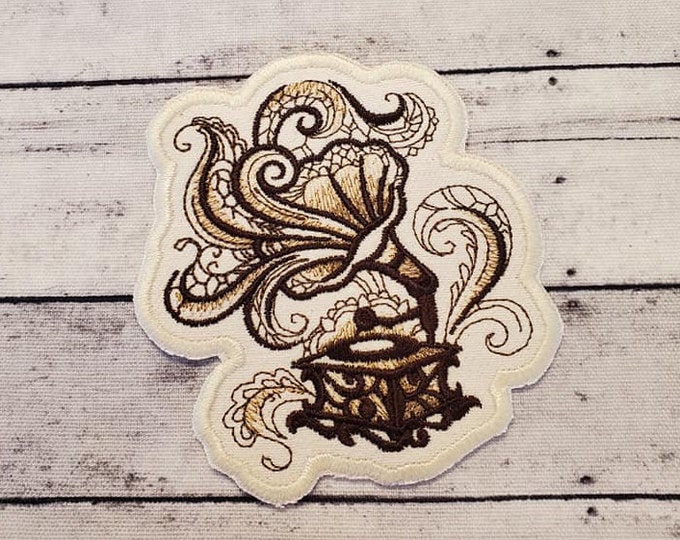 Sound Writer Embroidered Patch: Phonograph Applique - Made In USA