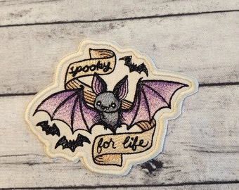 Spooky For Life Patch, Iron on Patch, Sew On Patch, Embroidery, Patch, Applique, Collectable, Made In USA, Handmade