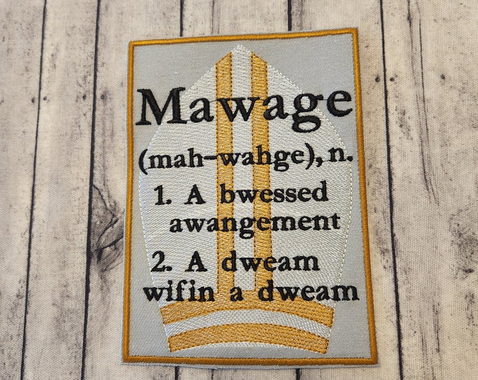 Mawage Definition Embroidered Patch - Handmade Iron-On Applique