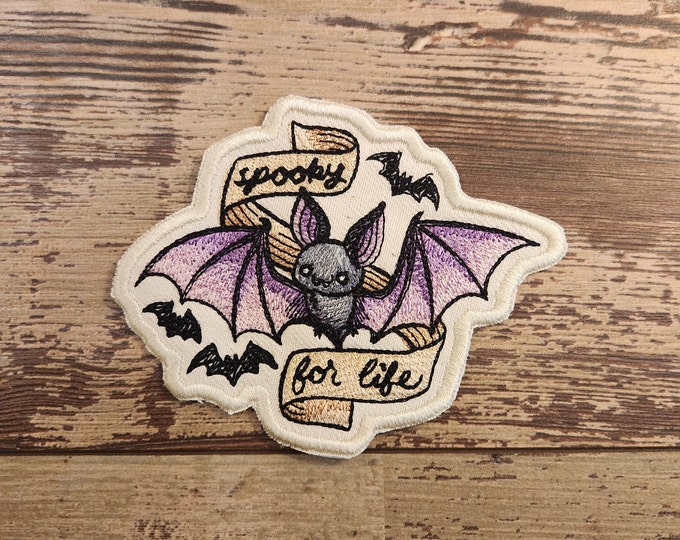 Spooky For Life Patch, Iron on Patch, Sew On Patch, Embroidery, Patch, Applique, Collectable, Made In USA, Handmade