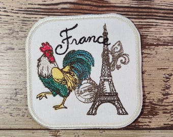 Passport France, Iron on Patch, Sew On Patch, Embroidery, Patch, Applique, Collectable, Made In USA, Handmade