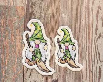 Winnie Witch Gnome, Iron on Patch, Sew On Patch, Embroidery,  Patch, Applique, Collectable, Made In USA, Handmade