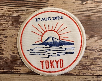 Tokyo Japan Passport Stamp Patch: Embroidered Applique, Travel Souvenir