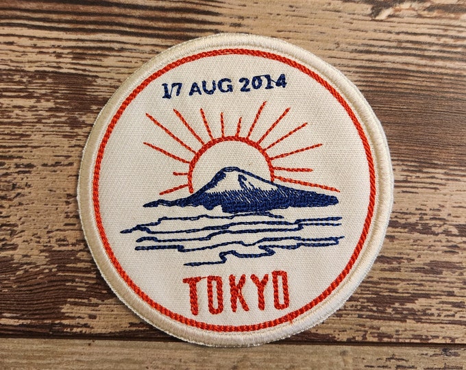 Tokyo Japan Passport Stamp Patch: Embroidered Applique, Travel Souvenir