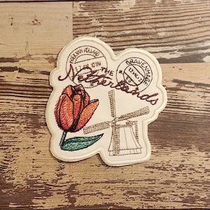 Passport Netherlands, Iron on Patch, Sew On Patch, Embroidery, Patch, Applique, Collectable, Made In USA, Handmade