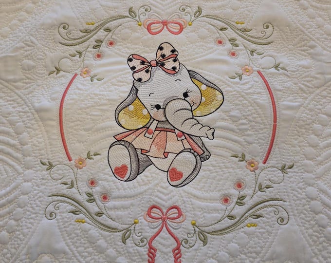 Embroidered Baby Scripture Quilt: Personalized Birth Announcement Blanket