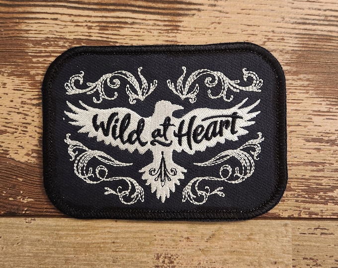 Wild At Heart, Iron on Patch, Sew On Patch, Embroidery, Rodeo Chic, Patch, Applique, Collectable, Made In USA, Handmade