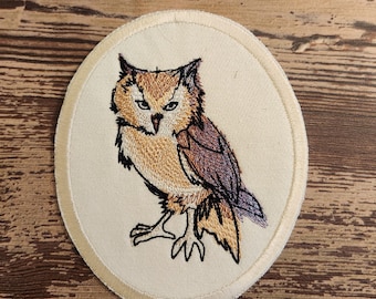 Painterly Owl, Iron on Patch, Sew On Patch, Embroidery, Patch, Applique, Collectable, Made In USA, Handmade, Owl Patch, Embroidered Patch