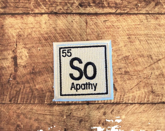 Periodic Apathy Patch: Handmade Iron-On Applique