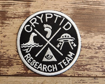 Legend Hunter, Iron on Patch, Sew On Patch, Embroidery, Patch, Applique, Collectable, Made In USA, Handmade, Cryptid Research Team, Cryptid