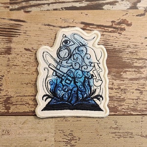 Literary Mystery, Iron on Patch, Sew On Patch, Embroidery, Patch, Applique, Collectable, Made In USA, Handmade, Nerdy, Reading Patch, Read
