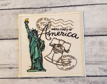 Passport America Embroidered Patch: Statue of Liberty Applique (4x4)
