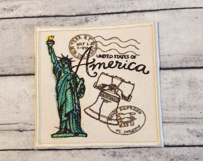 Passport America Embroidered Patch: Statue of Liberty Applique (4x4)
