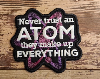 Never Trust An Atom Patch: Nerdy Embroidered Applique