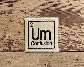 Periodic Confusion Patch: Embroidered Iron-On Applique