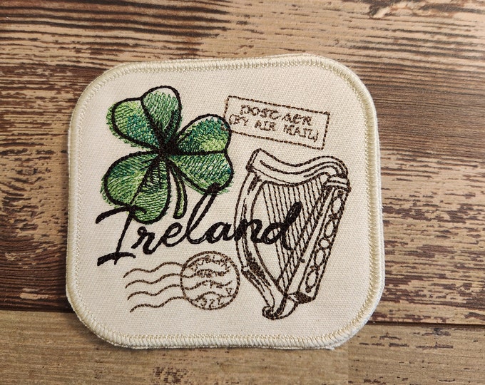 Passport Ireland, Iron on Patch, Sew On Patch, Embroidery, Patch, Applique, Collectable, Made In USA, Handmade, Ireland Patch, Ireland