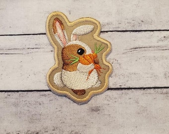 Georgie Bunny Patch: Embroidered Applique, Iron On / Sew On