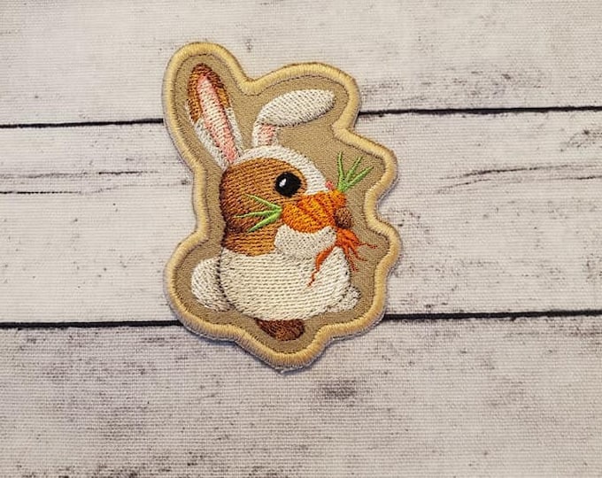 Georgie Bunny Patch: Embroidered Applique, Iron On / Sew On