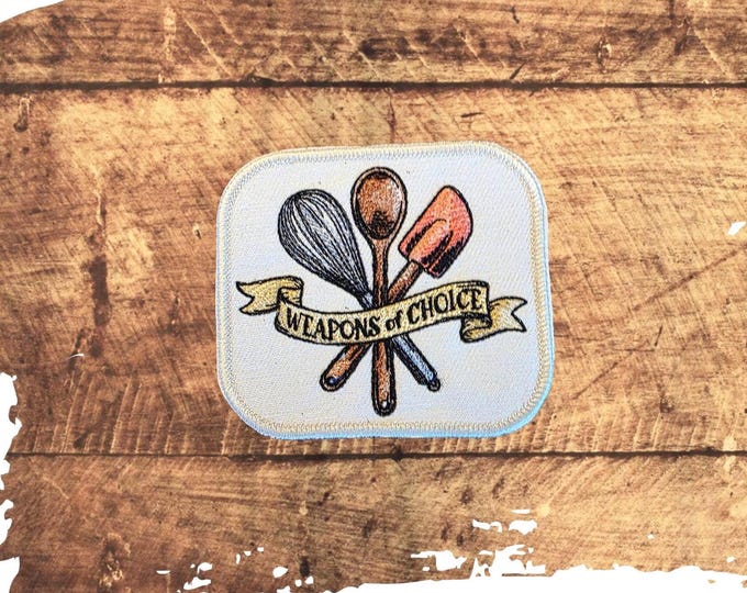 Weapons of Choice Embroidered Patch, Kitchen Utensils Applique, USA Made