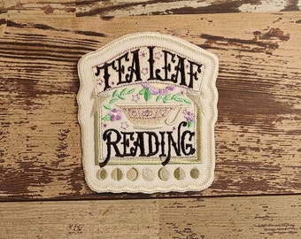 Tea Leaf Reading Patch: Embroidered Applique, Mystic Iron On Patch