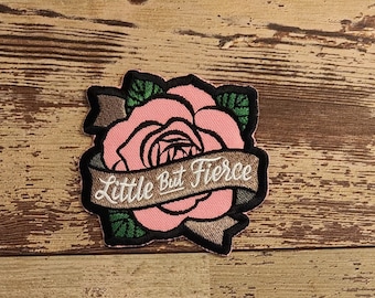 Little But Fierce Patch, Iron on Patch, Sew On Patch, Embroidery, 2 Piece, Patch, Applique, Collectable, Made In USA, Handmade