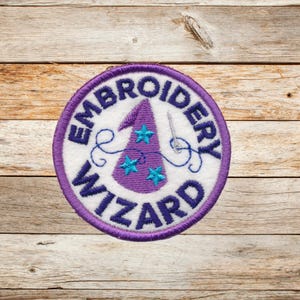 Embroidery Wizard, Iron on Patch, Sew On Patch, Embroidery, Patch, Applique, Collectable, Made In USA, Handmade
