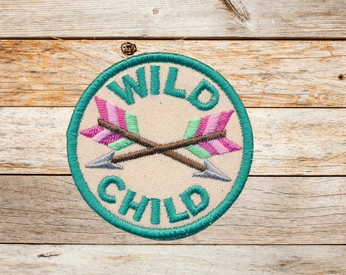 Wild Child, Iron on Patch, Sew On Patch, Embroidery, Patch, Applique, Collectable, Made In USA, Handmade, Adventure Patch, Adventure, Child