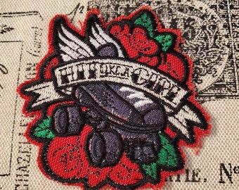 Hit Like A Girl Patch: Embroidered Iron-On Applique