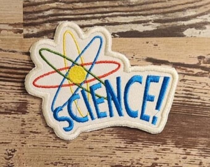 Science Patch, Iron on Patch, Sew On Patch, Embroidery, Patch, Applique, Collectable, Made In USA, Handmade