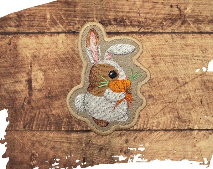 Georgie Bunny Patch: Embroidered Applique, Iron On / Sew On