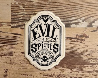 Evil Spirits Patch, Iron on Patch, Sew On Patch, Embroidery, Apothecary, Patch, Applique, Collectable, Made In USA