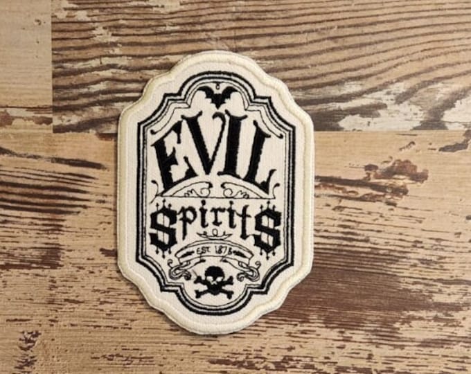 Evil Spirits Patch, Iron on Patch, Sew On Patch, Embroidery, Apothecary, Patch, Applique, Collectable, Made In USA