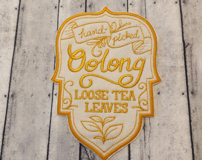 Oolong Tea Patch: Handmade Embroidered Applique
