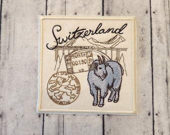 Passport Switzerland, Iron on Patch, Sew On Patch, Embroidery, Patch, Applique, Collectable, Made In USA, Handmade