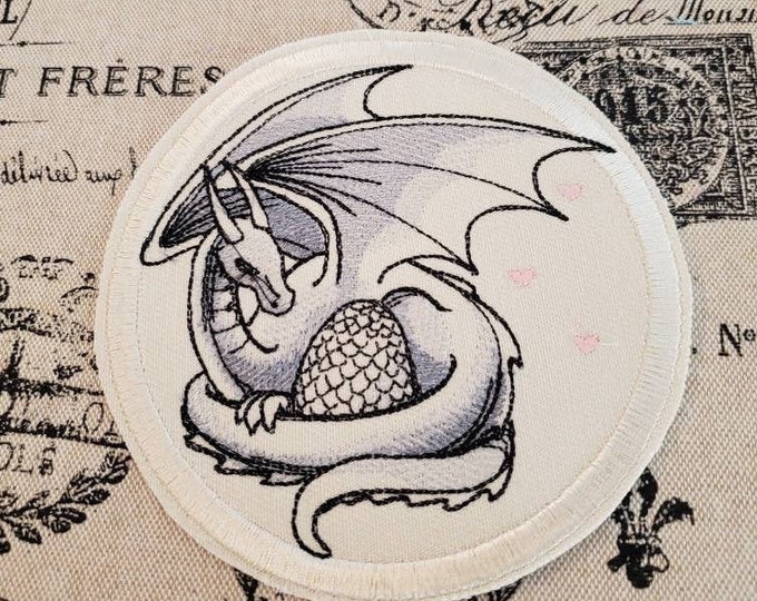 Mother Dragon Embroidered Patch: Iron On/Sew On Applique