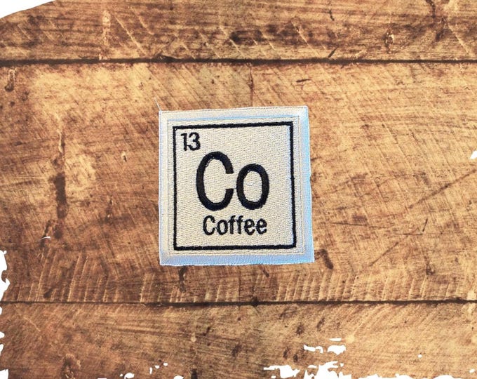 Periodic Coffee Patch: Handmade Iron-On Applique