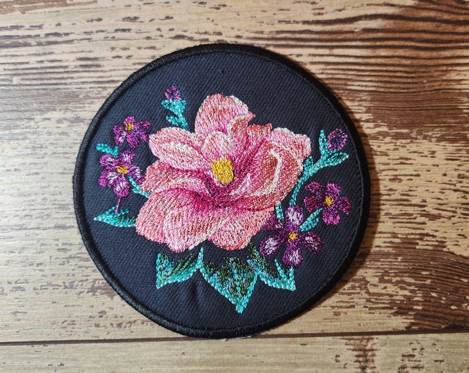 Night Garden Blooms Patch, Iron on Patch, Sew On Patch, Embroidery, Patch, Applique, Collectable, Made In USA, Handmade