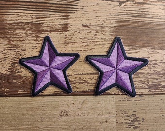 Rock Star, 2 Pc Set, Iron on Patch, Sew On Patch, Embroidery, Patch, Applique, Collectable, Made In USA, Handmade, Music, Rock Music, Star