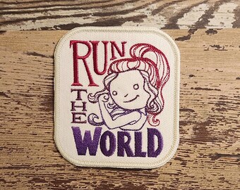 Run The World Patch: Embroidered Girl Power Applique, Made in USA