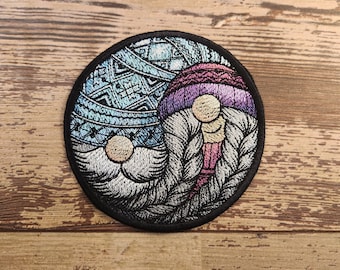 Gnome, Iron on Patch, Sew On Patch, Embroidery, Yin And Yang, Patch, Applique, Collectable, Made In USA, Handmade